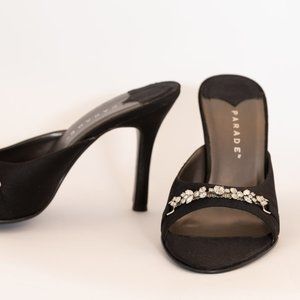 Parade Black Heel Rhinestones Prom Wedding size 8